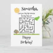 Schildpad en sla, verjaardagskaarten (Staand voorkant)