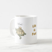 Schildpad en slak.  Waar! Koffiemok (Voorkant links)