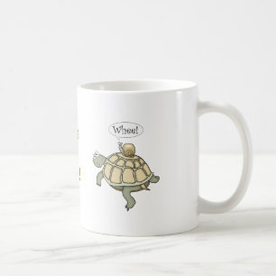 Schildpad en slak.  Waar! Koffiemok