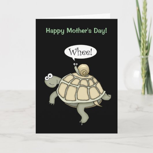 Schildpad en slak Whee! Moederdagkaart. Kaart (Voorkant)