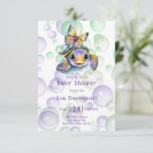 Schildpad en Vlinder Baby Douche Uitnodigingen (Staand voorkant)