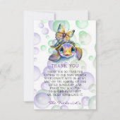 Schildpad en Vlinder Baby shower Dank u Kaarten (Voorkant)
