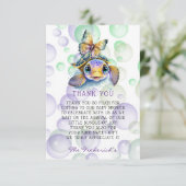 Schildpad en Vlinder Baby shower Dank u Kaarten (Staand voorkant)