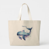 Schildpad en walvis gepersonaliseerd tote bag (Achterkant)