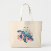 Schildpad en walvis gepersonaliseerd tote bag (Voorkant)
