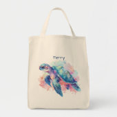 Schildpad en walvis gepersonaliseerd tote bag (Voorkant)