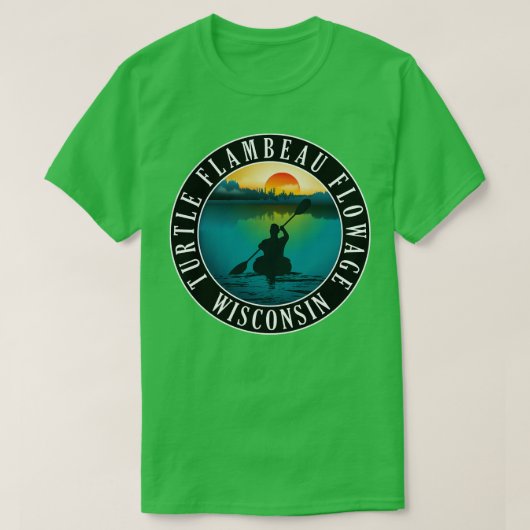 Schildpad Flambeau Flowage Wisconsin Kajakken T-shirt (Design voorkant)