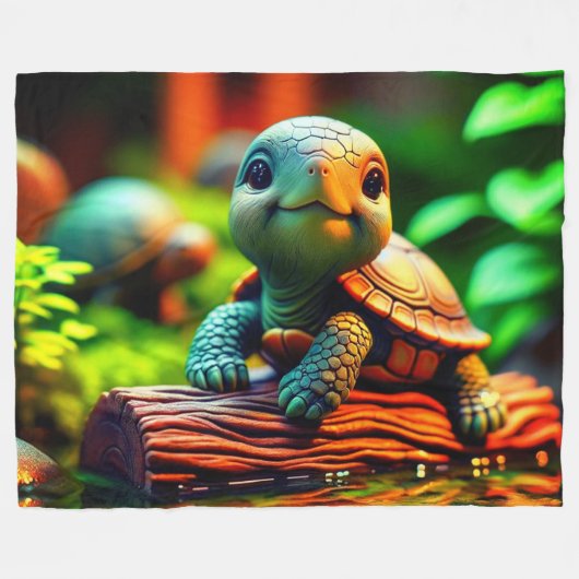 Schildpad Fleece Deken (Voorkant (Horizontaal))