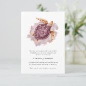 Schildpad Foto Sympathy Funeral Memorial Bedankkaart (Staand voorkant)