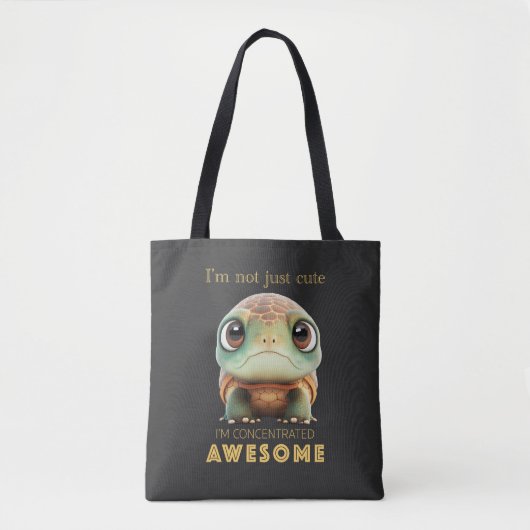 Schildpad Geconcentreerd Geweldige Schattig Schatt Tote Bag (Voorkant)
