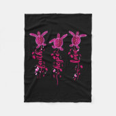 Schildpad Geloof Hoop Liefde Roze Lint Borstkanker Fleece Deken (Voorkant)