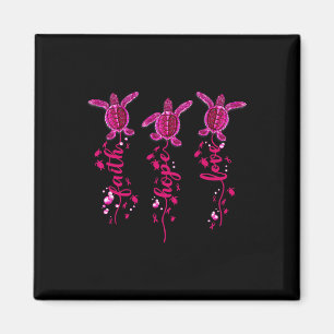 Schildpad Geloof Hoop Liefde Roze Lint Borstkanker Magneet