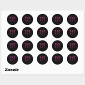Schildpad Geloof Hoop Liefde Roze Lint Borstkanker Ronde Sticker (Vel)