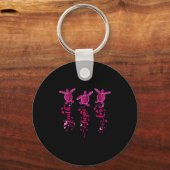 Schildpad Geloof Hoop Liefde Roze Lint Borstkanker Sleutelhanger (Voorkant)