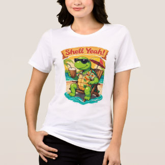 Schildpad genieten op het strand Tri-Blend shirt