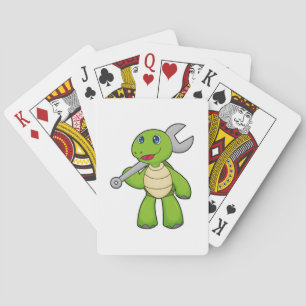 Schildpad Gereedschap Sleutel Pokerkaarten