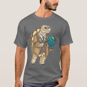 Schildpad Geschiedenis Leraren Wereldbol T-shirt