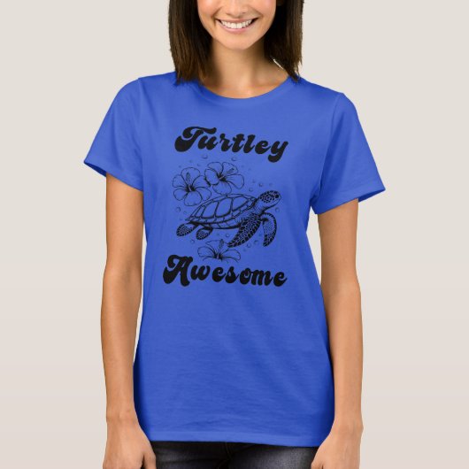 Schildpad Geweldige, Schildpad met bloemen T-shirt (Voorkant)