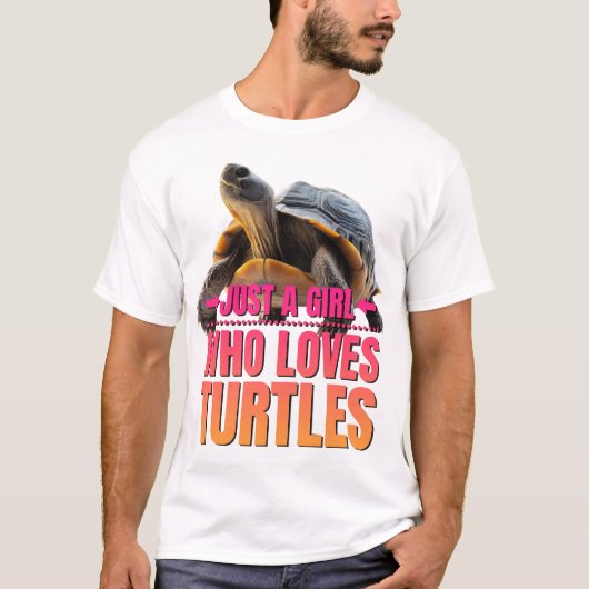 Schildpad Gewoon een meisje dat schildpadden leuk  T-shirt (Voorkant)