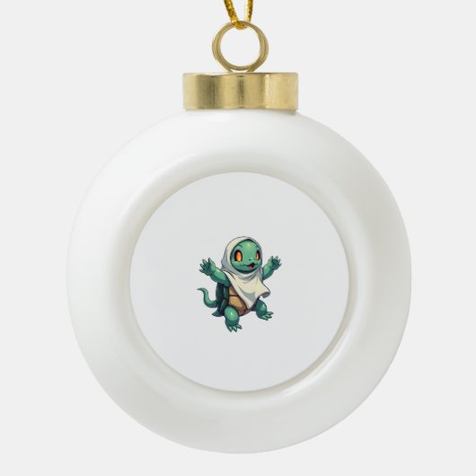 Schildpad Ghoul Keramische Bal Ornament (Voorkant)