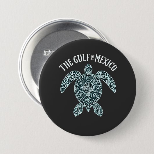 Schildpad Golf van Mexico Latino Ronde Button 7,6 Cm (Voorkant /achterkant)