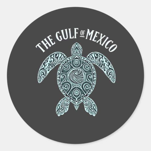Schildpad Golf van Mexico Latino Ronde Sticker (Voorkant)