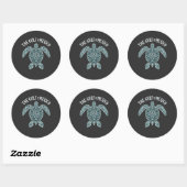 Schildpad Golf van Mexico Latino Ronde Sticker (Vel)