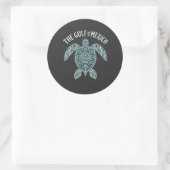 Schildpad Golf van Mexico Latino Ronde Sticker (Tas)
