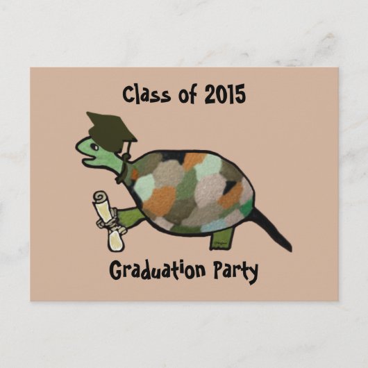 Schildpad Graduation Party Briefkaarten (Voorkant)