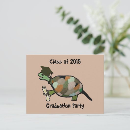 Schildpad Graduation Party Briefkaarten (Staand voorkant)
