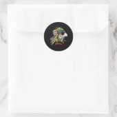 Schildpad - Grappige 4 juli Amerikaanse Vlag Ronde Sticker (Tas)