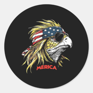 Schildpad - Grappige 4 juli Amerikaanse Vlag Ronde Sticker