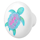 Schildpad grillige waterverf kunst deurknop keramische knop (Rechts)