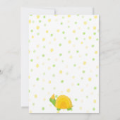 Schildpad, groen geel, kind jarig kaart (Achterkant)