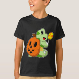 Schildpad Halloween pompoen Lollypop T-shirt