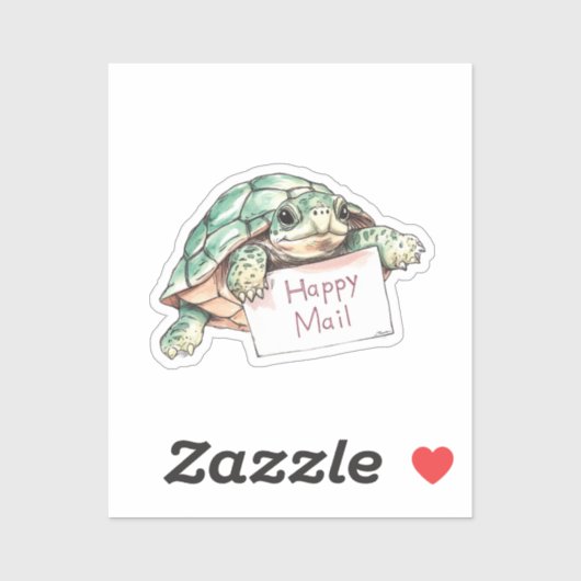 Schildpad, Happy Mail, Sticker (Vel)