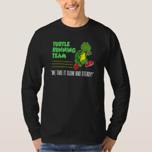 Schildpad hardloopteam langzaam en gestaag grappig t-shirt