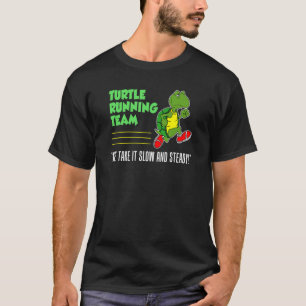 Schildpad hardloopteam langzaam en gestaag grappig t-shirt