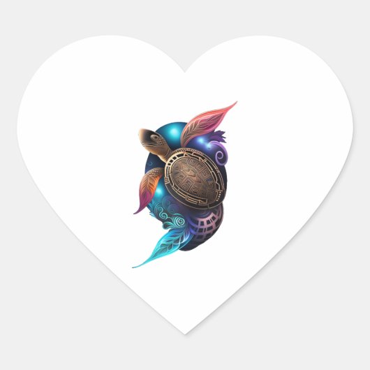 Schildpad Hart Sticker (Voorkant)
