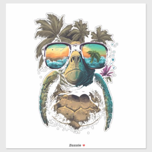 Schildpad Hawaiaanse Zeeschildpadden Hawaï Strand Sticker (Vel)