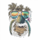 Schildpad Hawaiaanse Zeeschildpadden Hawaï Strand Sticker (Voorkant)