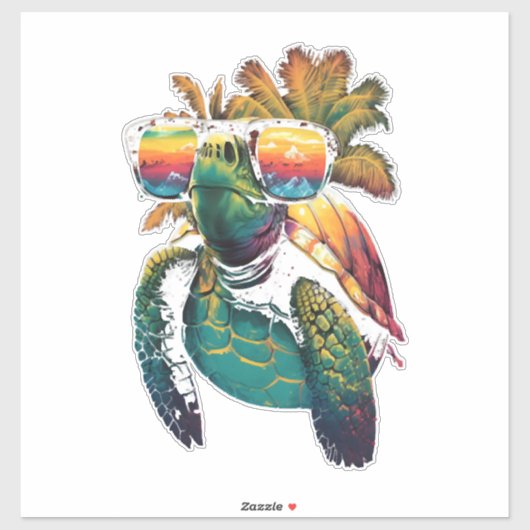 Schildpad Hawaiaanse Zeeschildpadden Hawaï Strand  Sticker (Vel)