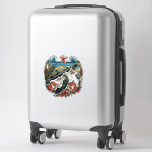 Schildpad Hawaiaanse Zeeschildpadden Hibiscus Bloe Sticker (Koffer)