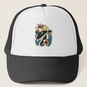 Schildpad Hawaiaanse Zeeschildpadden Hibiscus Bloe Trucker Pet
