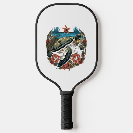 Schildpad Hawaiiaans Zee Schildpadden Hibiscus Flo Pickleball Paddle (Voorkant)