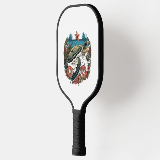 Schildpad Hawaiiaans Zee Schildpadden Hibiscus Flo Pickleball Paddle (Links)