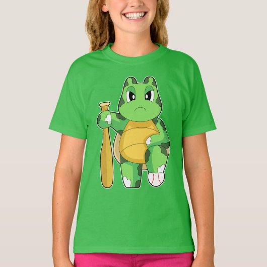 Schildpad honkbal Honkbalknuppel T-shirt (Voorkant)