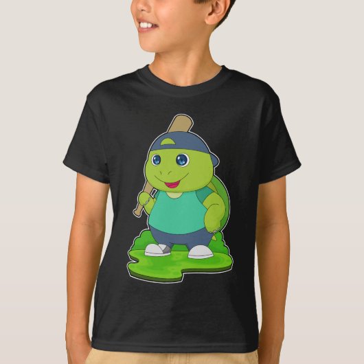 Schildpad honkbal Honkbalknuppel T-shirt (Voorkant)