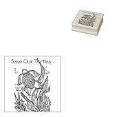 Schildpad Honu zwemmen rubber stempel personaliser (Gestempeld)