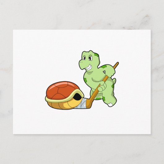 Schildpad Ijs hockey Ijshockeystick Briefkaart (Voorkant)